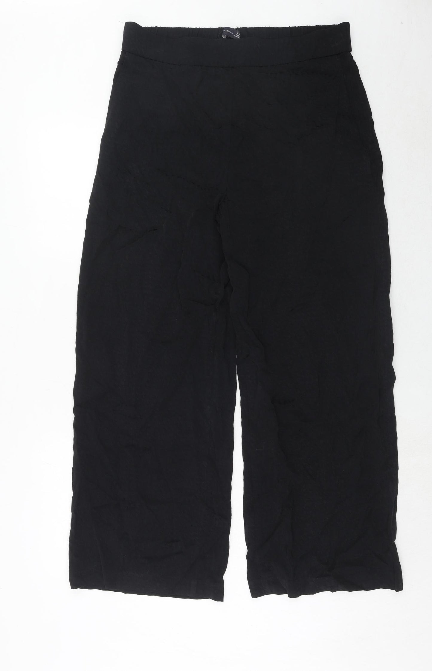 Marks and Spencer Womens Black Viscose Trousers Size 16 Regular