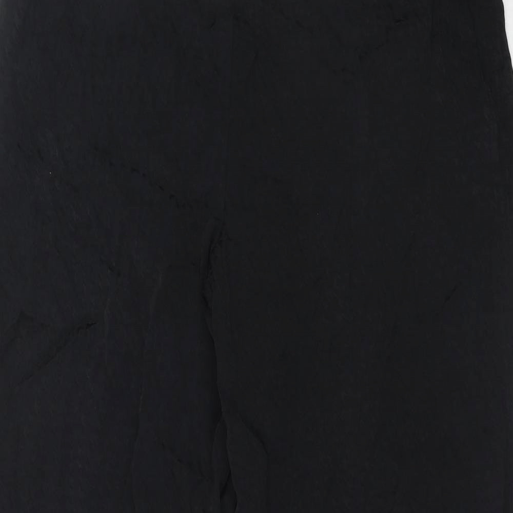 Marks and Spencer Womens Black Viscose Trousers Size 16 Regular
