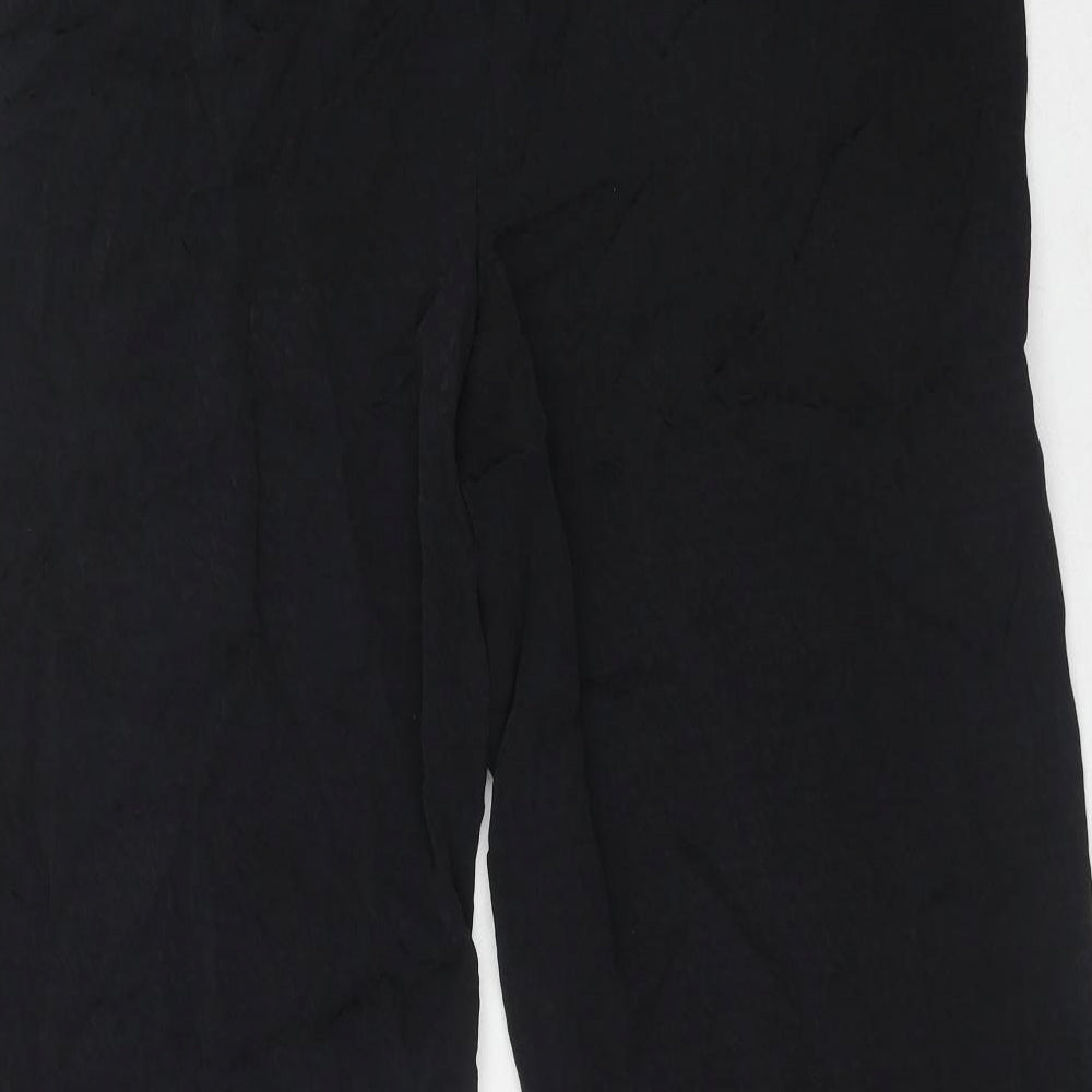 Marks and Spencer Womens Black Viscose Trousers Size 16 Regular