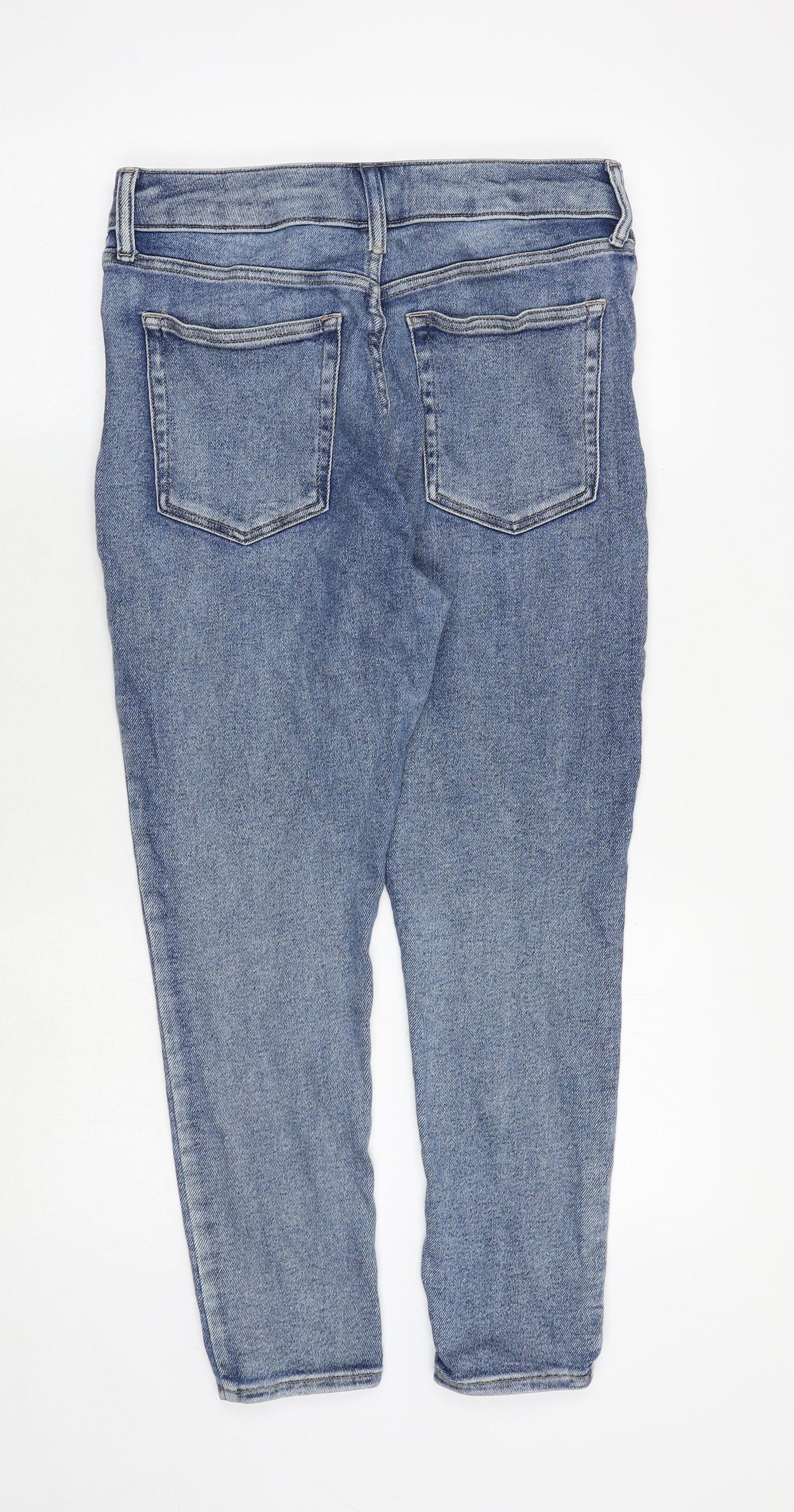 Topshop Womens Blue Cotton Skinny Jeans Size 34 in Regular Zip