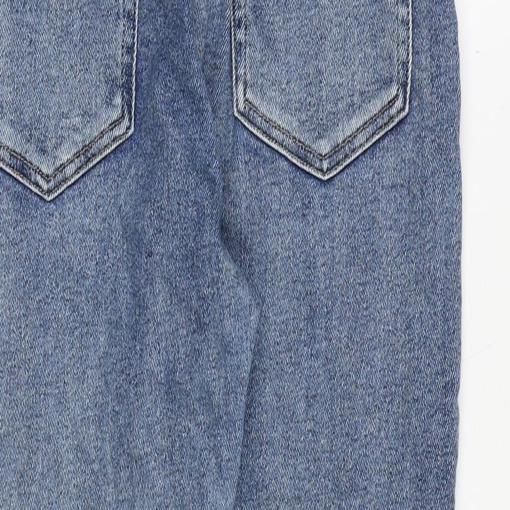 Topshop Womens Blue Cotton Skinny Jeans Size 34 in Regular Zip