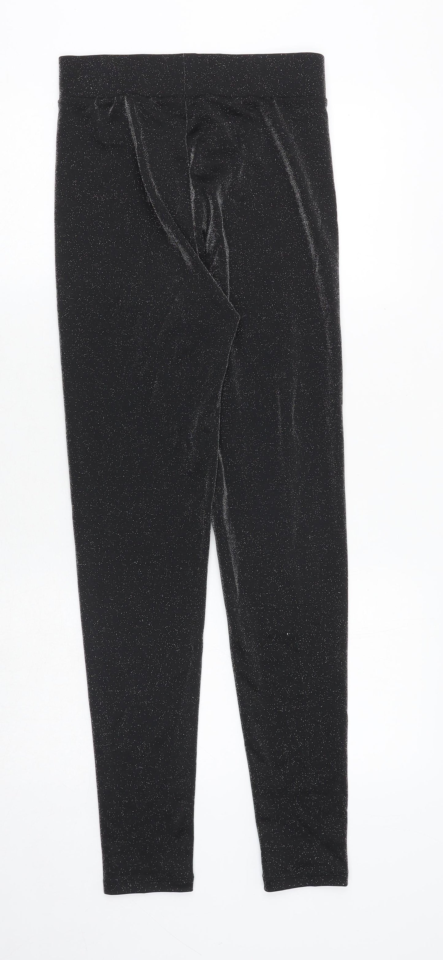 Marks and Spencer Womens Black Polyamide Trousers Size 8 Regular