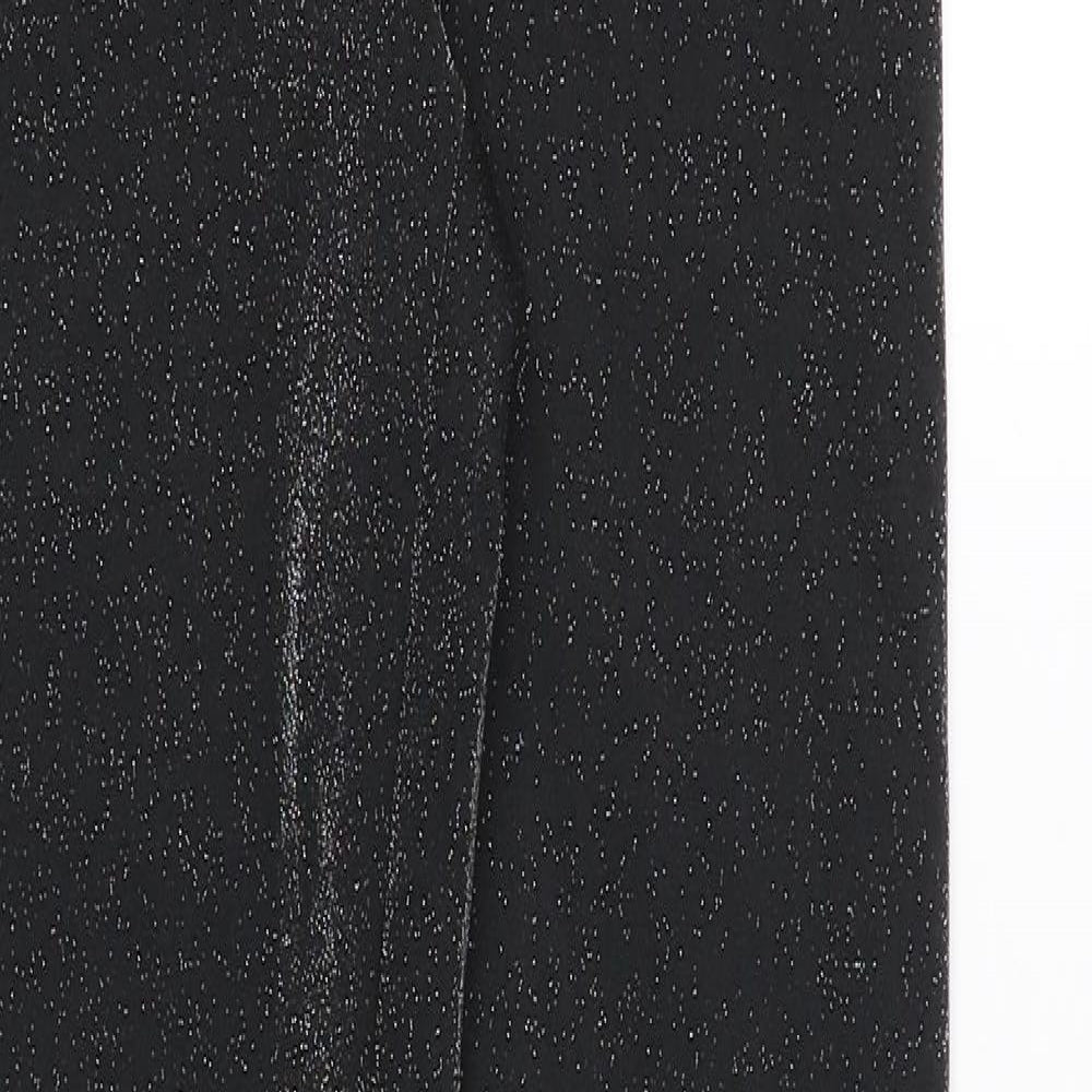 Marks and Spencer Womens Black Polyamide Trousers Size 8 Regular