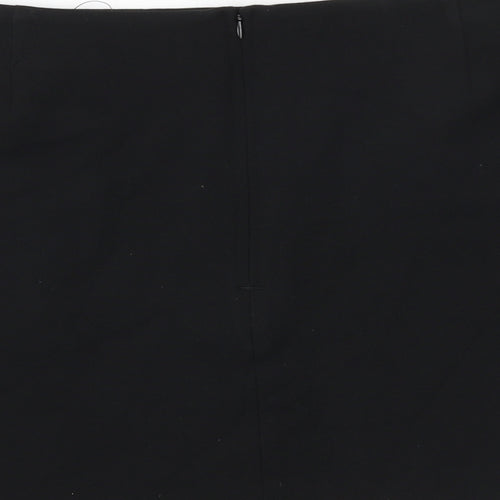 Marks and Spencer Womens Black Polyester A-Line Skirt Size 20 Zip