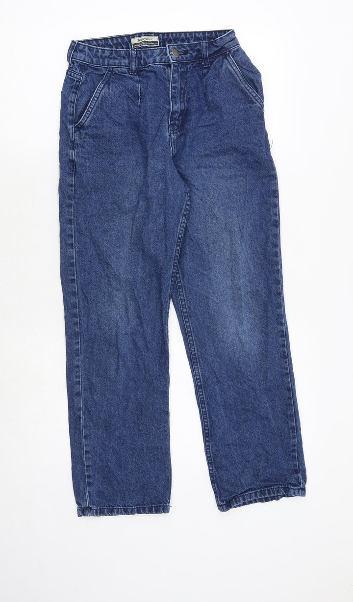 asybuy Womens Blue Polyester Straight Jeans Size 26 in Regular Zip