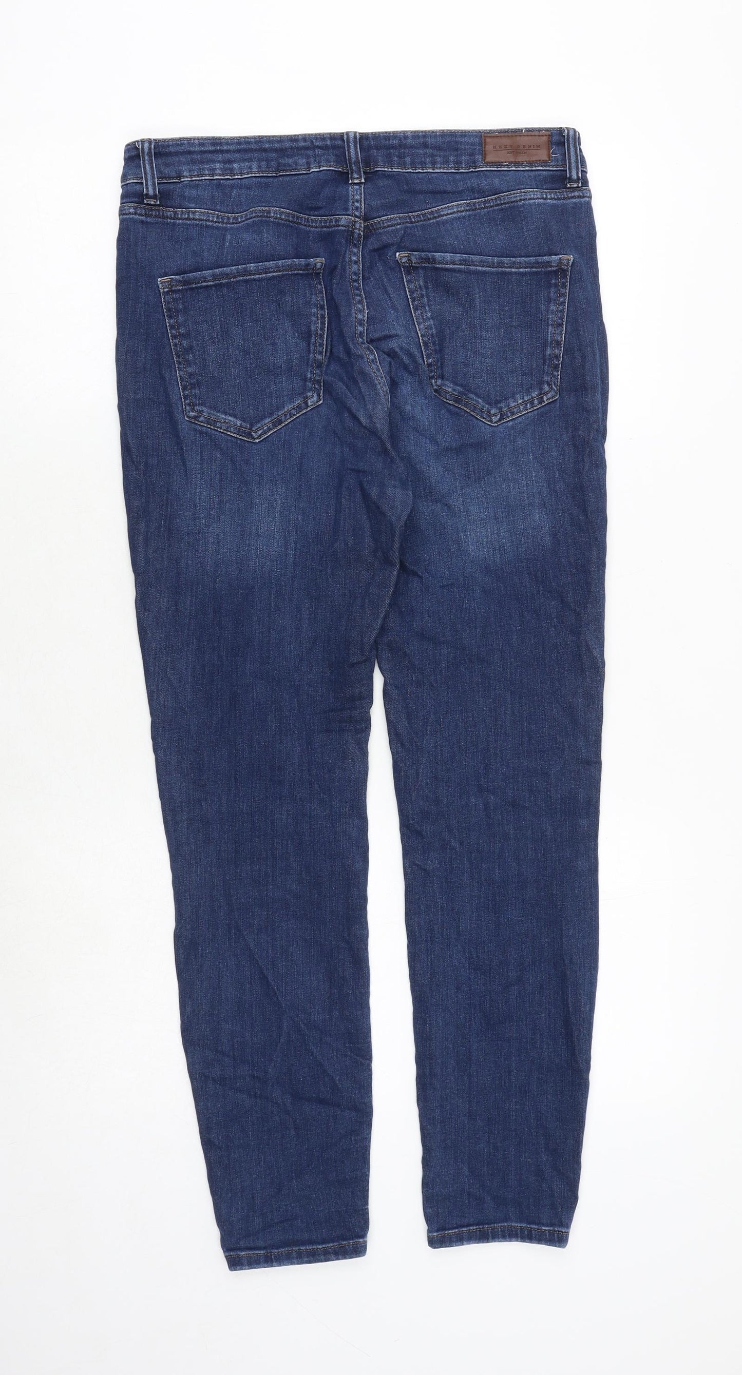 NEXT Womens Blue Cotton Skinny Jeans Size 12 Regular Zip