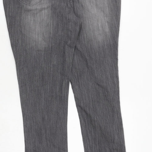 Therapy Womens Grey Cotton Skinny Jeans Size 16 Extra-Slim Zip