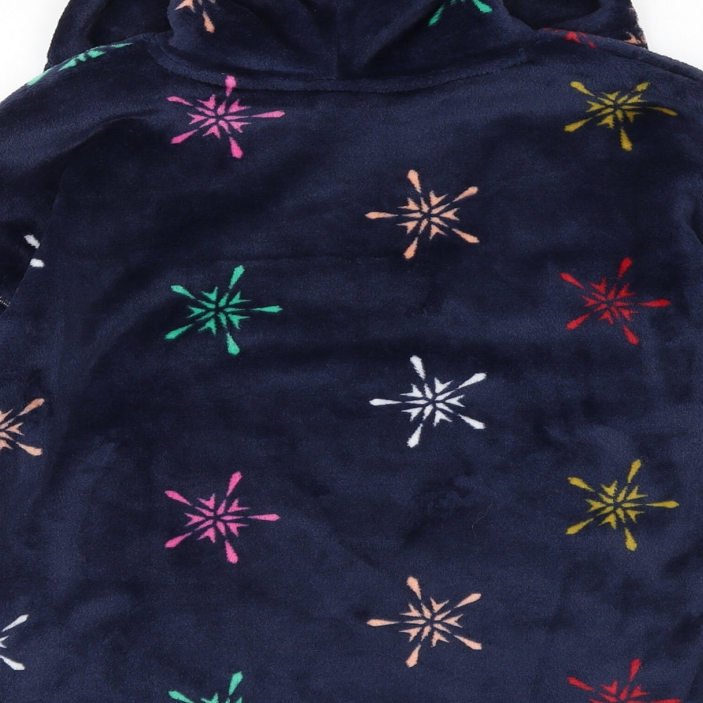 Marks and Spencer Womens Blue Geometric Polyester Pullover Hoodie Size S Pullover
