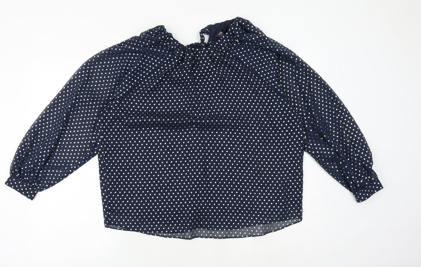 Marks and Spencer Womens Black Polka Dot Polyester Basic Blouse Size 10 Round Neck