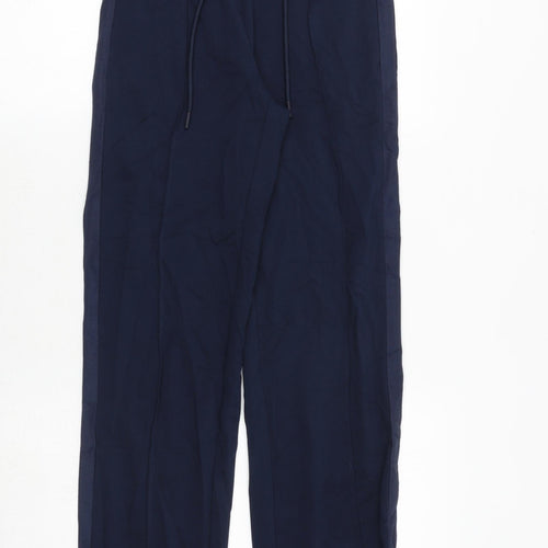 Marks and Spencer Womens Blue Cotton Trousers Size 6 Regular Drawstring