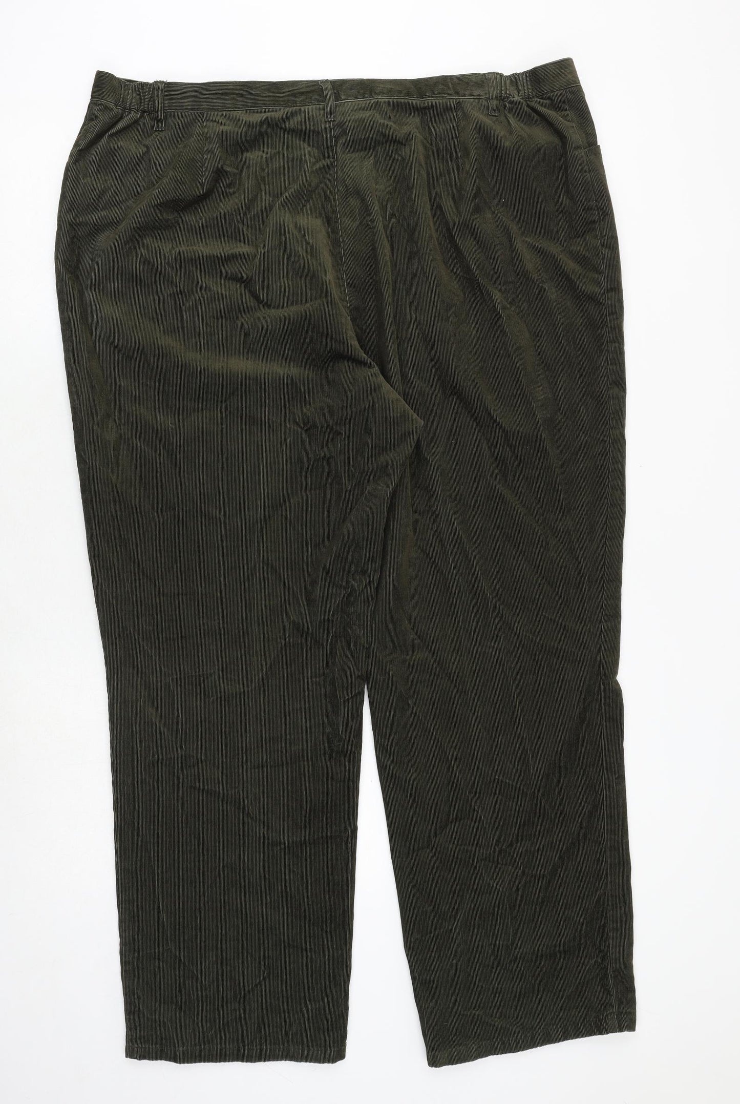 Marks and Spencer Womens Green Cotton Trousers Size 24 Regular