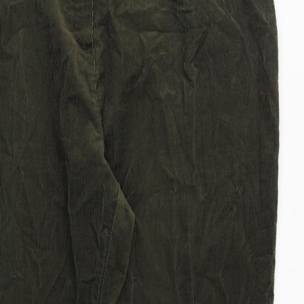 Marks and Spencer Womens Green Cotton Trousers Size 24 Regular