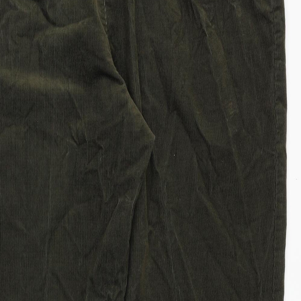 Marks and Spencer Womens Green Cotton Trousers Size 24 Regular
