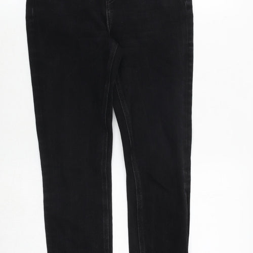 Marks and Spencer Womens Black Cotton Skinny Jeans Size 8 Regular Zip