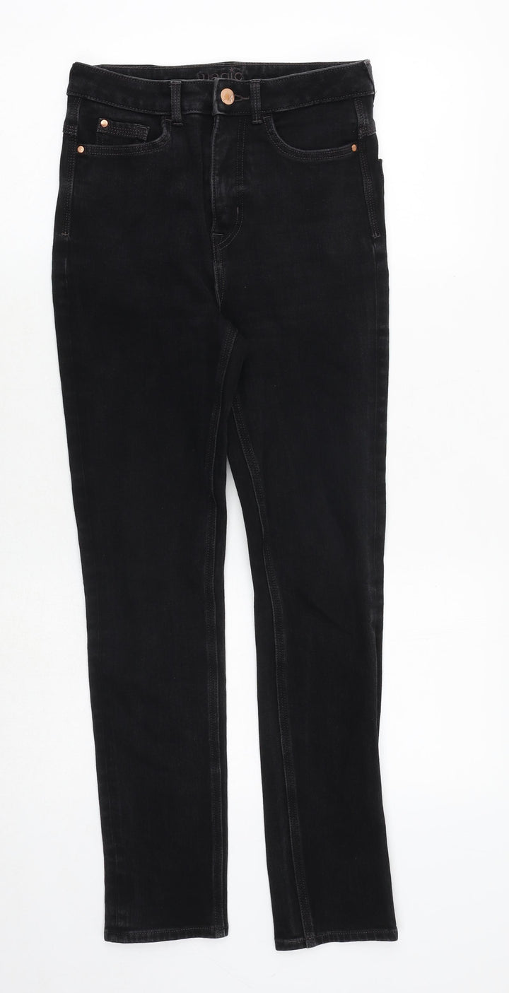 Marks and Spencer Womens Black Cotton Skinny Jeans Size 8 Regular Zip