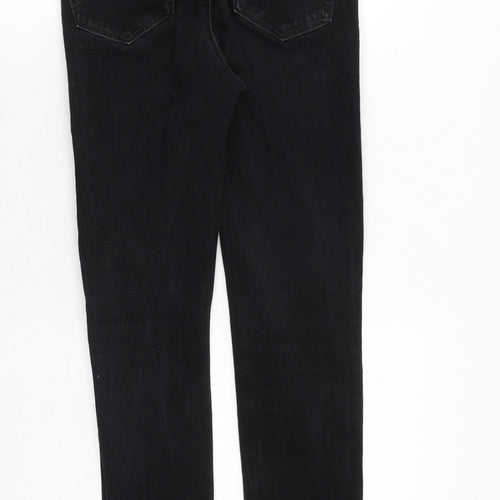 Marks and Spencer Womens Black Cotton Skinny Jeans Size 8 Regular Zip