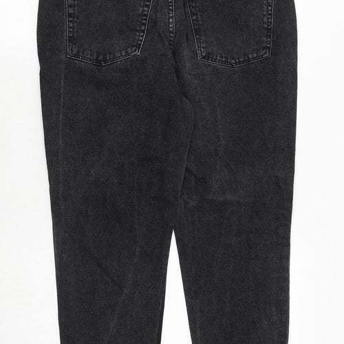 Topshop Womens Black Cotton Tapered Jeans Size 30 in Regular Zip