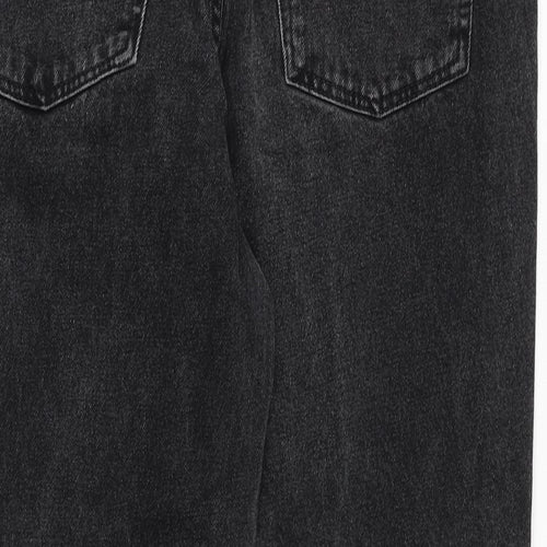 Topshop Womens Black Cotton Tapered Jeans Size 30 in Regular Zip