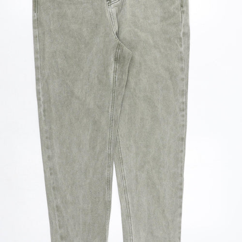 Boohoo Womens Green Cotton Skinny Jeans Size 10 Regular Zip