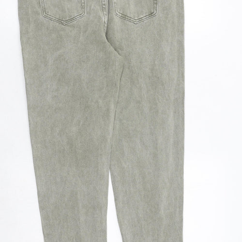 Boohoo Womens Green Cotton Skinny Jeans Size 10 Regular Zip