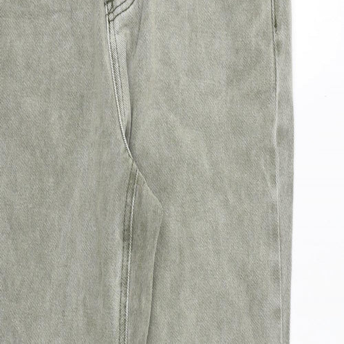 Boohoo Womens Green Cotton Skinny Jeans Size 10 Regular Zip