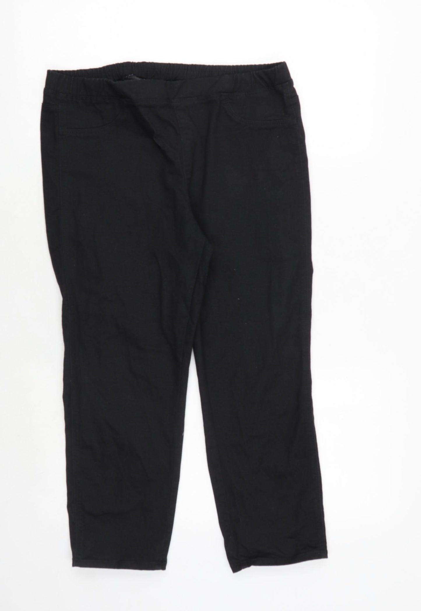 Uniqlo Womens Black Polyester Trousers Size 32 in Regular