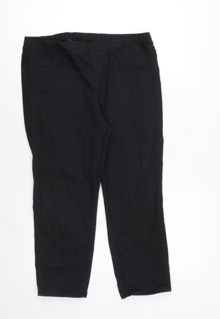 Uniqlo Womens Black Polyester Trousers Size 32 in Regular