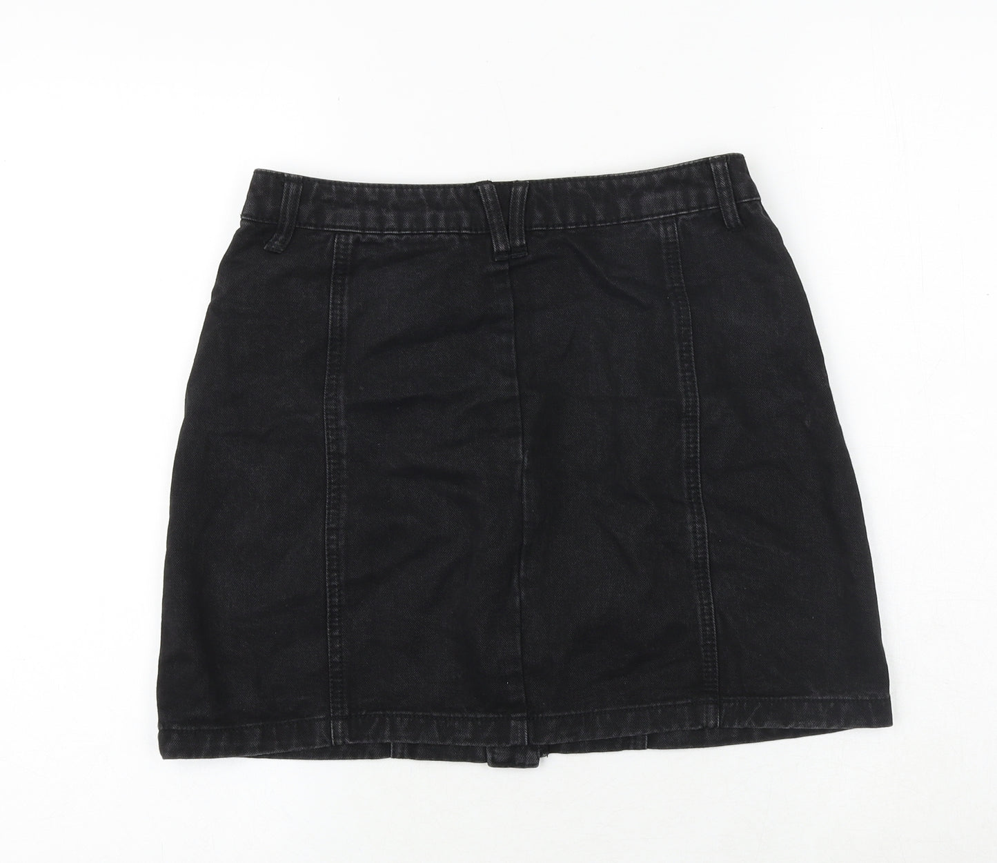 Stradivarius Womens Blue Chlorofibre A-Line Skirt Size 10 Button