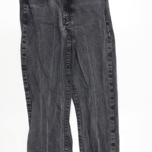 River Island Womens Grey Cotton Straight Jeans Size 6 Regular Zip