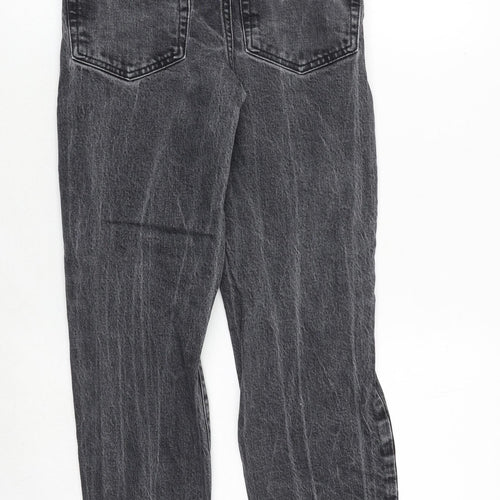 River Island Womens Grey Cotton Straight Jeans Size 6 Regular Zip