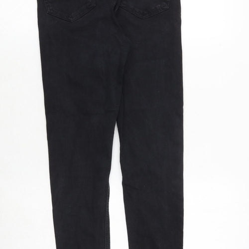 Topshop Womens Black Cotton Skinny Jeans Size 26 in Regular Zip