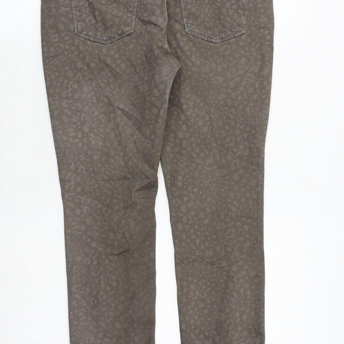 Mac Womens Brown Animal Print Cotton Skinny Jeans Size 10 Regular Zip - Leopard Pattern
