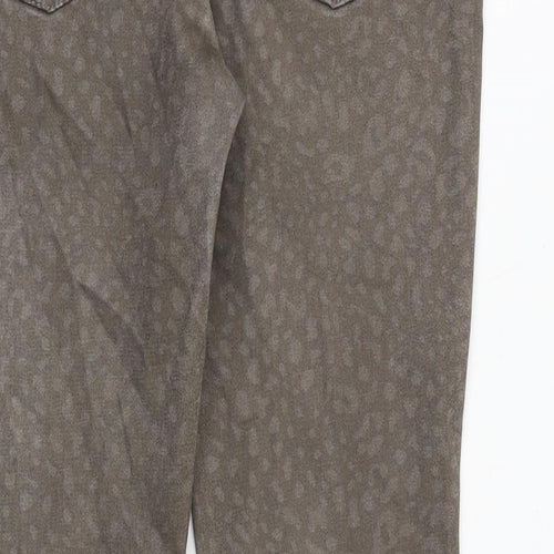 Mac Womens Brown Animal Print Cotton Skinny Jeans Size 10 Regular Zip - Leopard Pattern