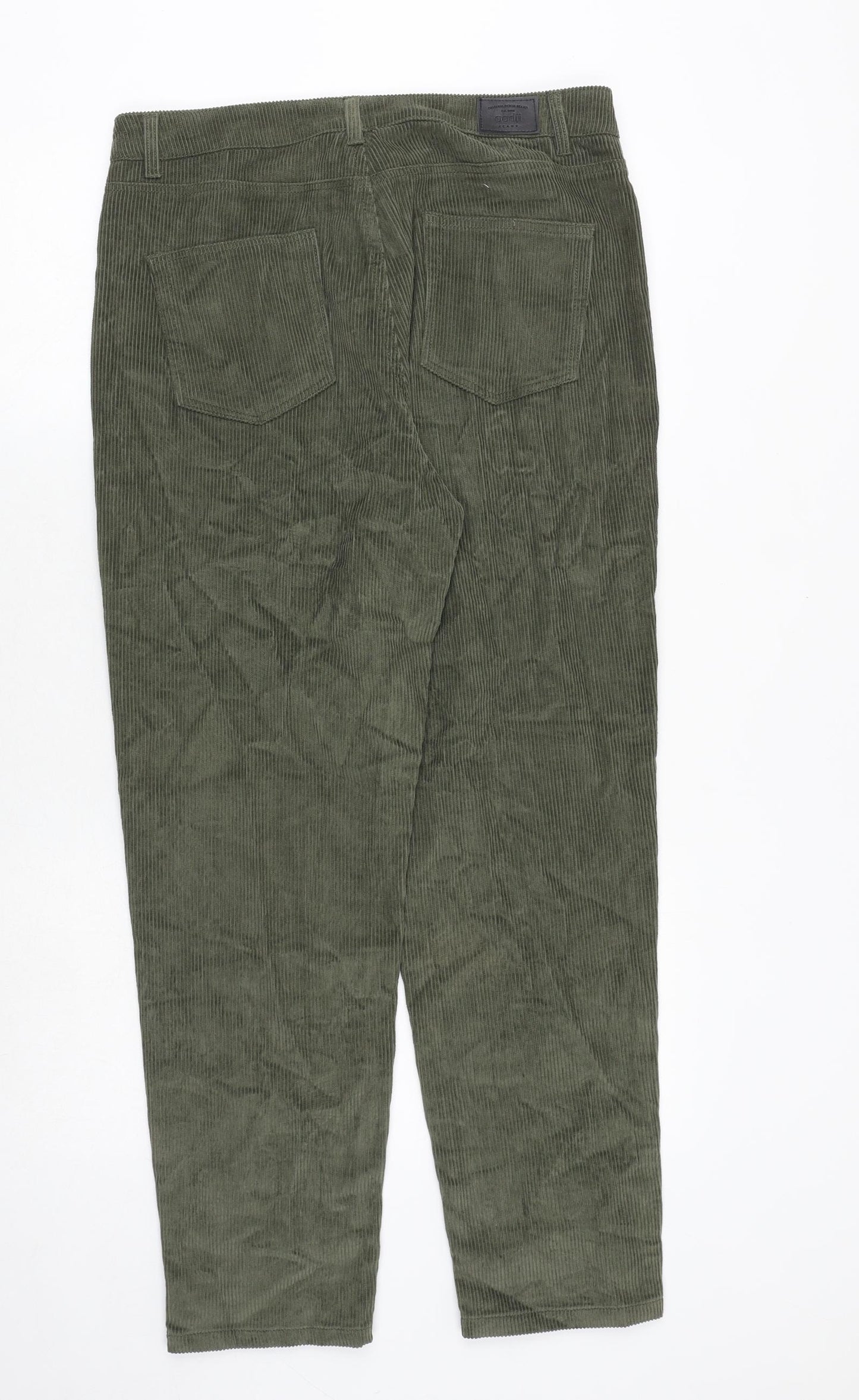 Oodji Womens Green Cotton Trousers Size 16 Regular Zip