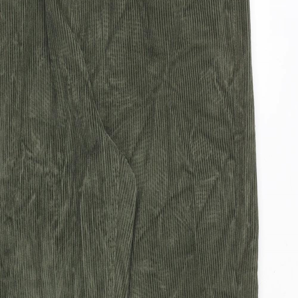 Oodji Womens Green Cotton Trousers Size 16 Regular Zip