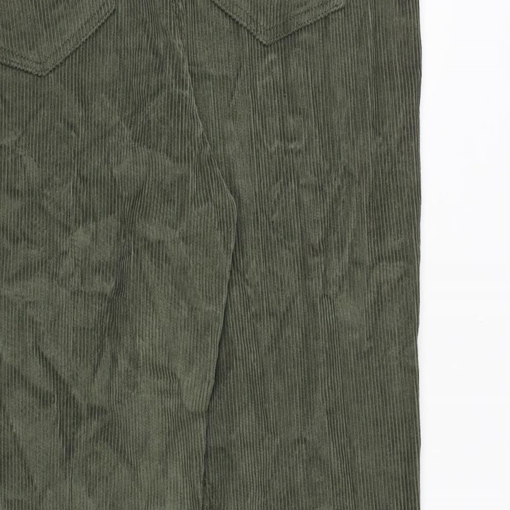 Oodji Womens Green Cotton Trousers Size 16 Regular Zip