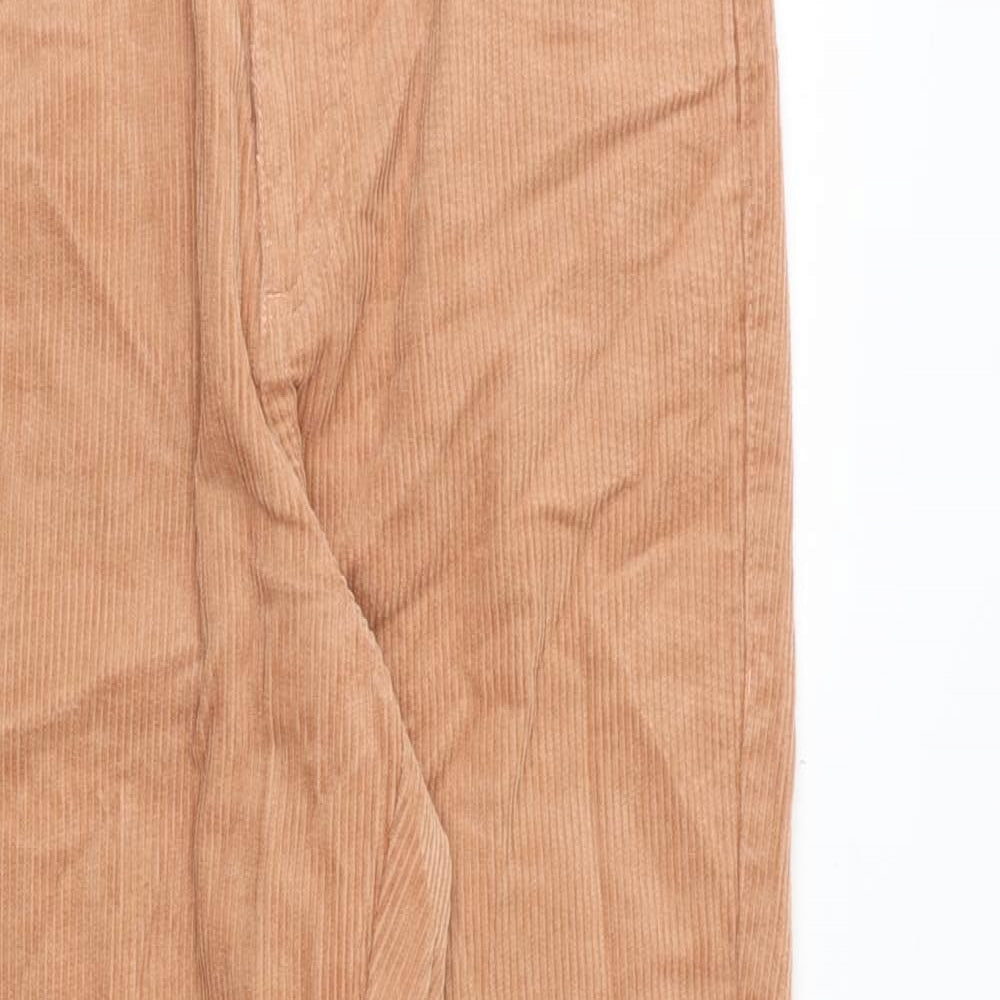 Miss Selfridge Womens Orange Cotton Trousers Size 8 Regular Zip