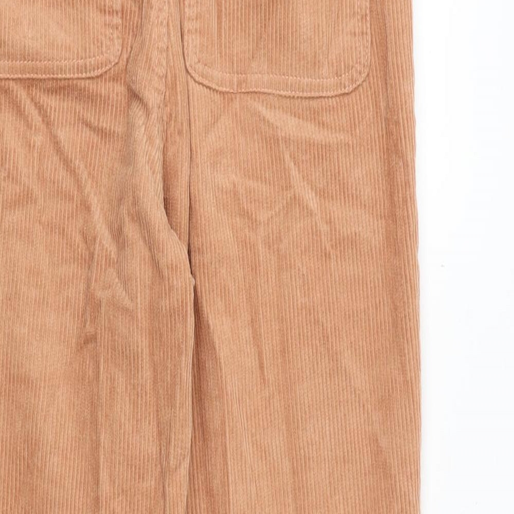 Miss Selfridge Womens Orange Cotton Trousers Size 8 Regular Zip