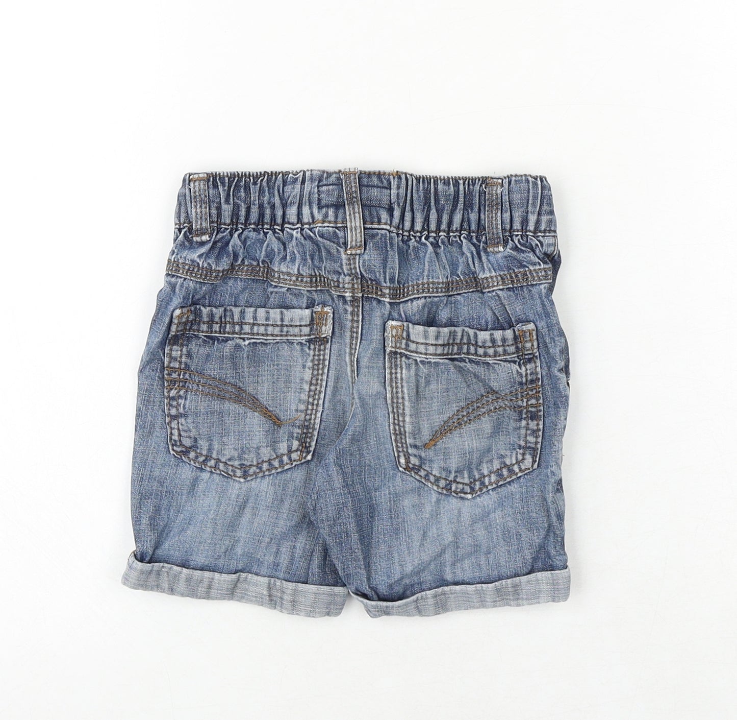 NEXT Boys Blue 100% Cotton Utility Shorts Size 2-3 Years Regular Drawstring
