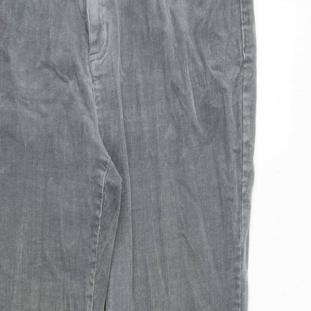 Lands' End Womens Grey Cotton Trousers Size 12 Regular Zip