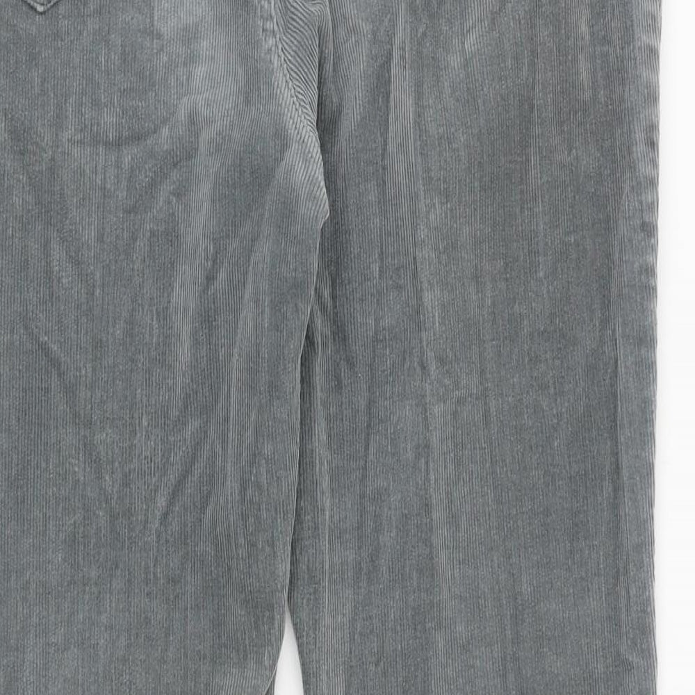 Lands' End Womens Grey Cotton Trousers Size 12 Regular Zip