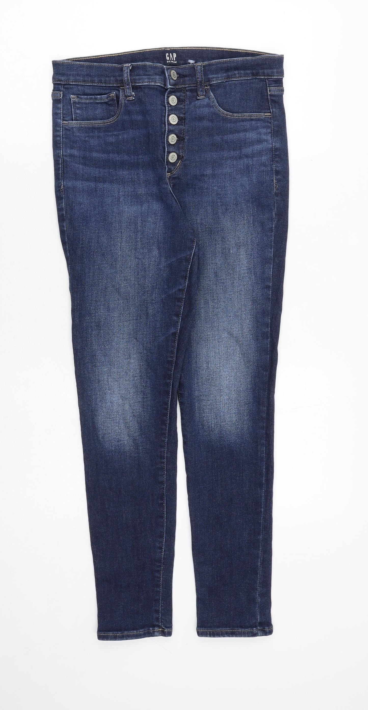 Gap Womens Blue Cotton Skinny Jeans Size 28 in Regular Zip