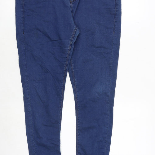 Topshop Womens Blue Cotton Skinny Jeans Size 32 in Regular Zip