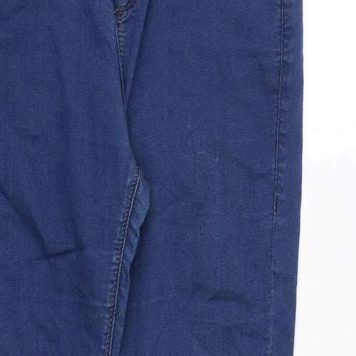 Topshop Womens Blue Cotton Skinny Jeans Size 32 in Regular Zip