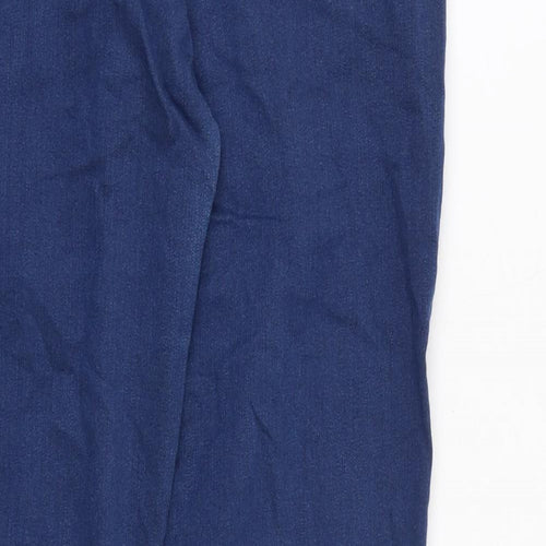 Topshop Womens Blue Cotton Skinny Jeans Size 32 in Regular Zip