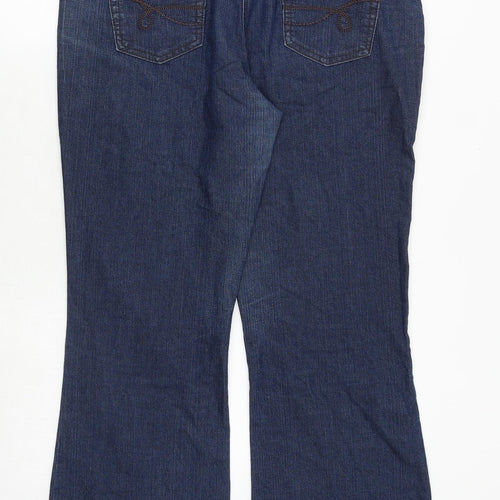 Debenhams Womens Blue Cotton Bootcut Jeans Size 16 Regular Zip