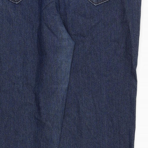 Debenhams Womens Blue Cotton Bootcut Jeans Size 16 Regular Zip