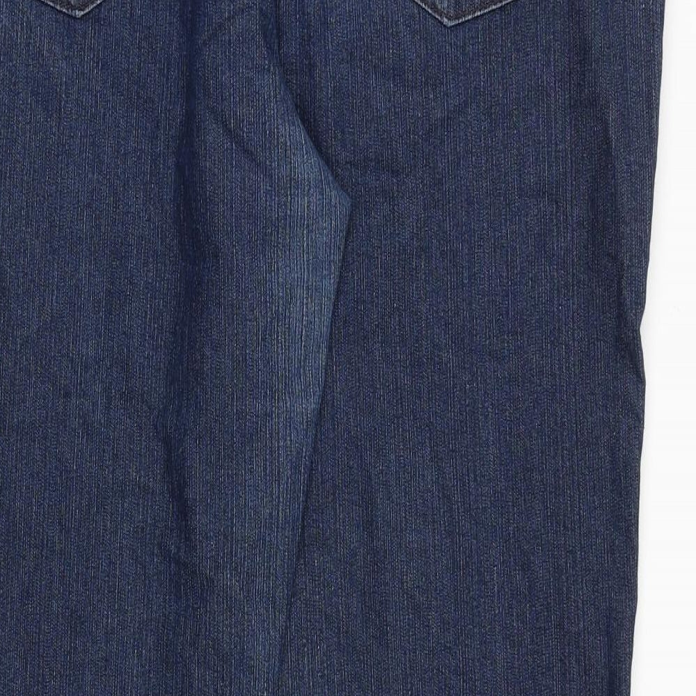 Debenhams Womens Blue Cotton Bootcut Jeans Size 16 Regular Zip