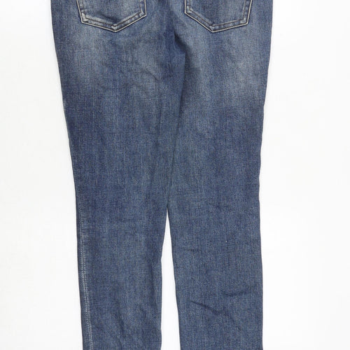 NEXT Womens Blue Cotton Capri Jeans Size 6 Regular Zip