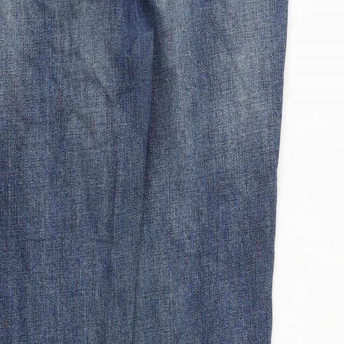 NEXT Womens Blue Cotton Capri Jeans Size 6 Regular Zip